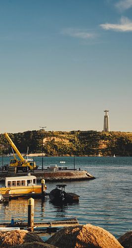 Lisbon Bridge and Cristo Rei in Summer Light