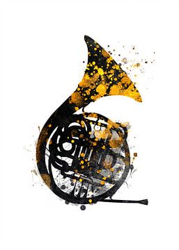 franse hoorn 1 muziekkunst #frenchhorn #muziek van JBJart Justyna Jaszke