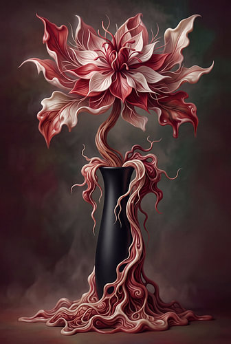 A floral arrangement that doesn’t actually exist, but can hang on your wall