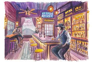 Gemütliche Zeiten in einem Western-Saloon und einer Bar