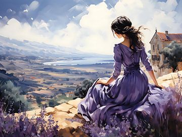 young woman in landscape by PixelPrestige