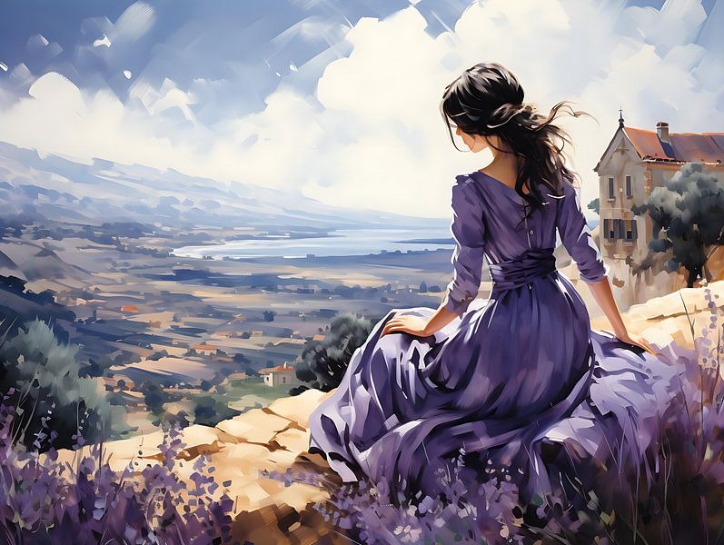 jeune femme dans un paysage par PixelPrestige