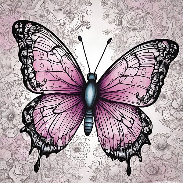 Colourful dance of wings: the enchanting beauty of a pink butterfly by ButterflyPix