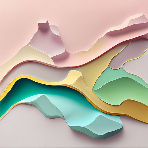 Paysage abstrait au pastel