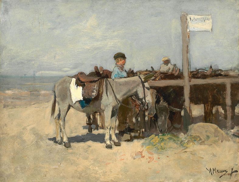 Donkey Stand on the Beach at Scheveningen, Anton Mauve par Des maîtres magistraux