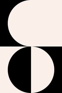 Schwarz und weiß minimalistische geometrische Poster mit Kreisen 2_5 von Dina Dankers