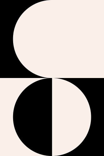 Moderne geometrische minimalistische kunst in zwart-wit nr. 17