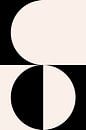 Zwart en wit minimalistisch geometrisch affiche met cirkels 2_5 van Dina Dankers thumbnail