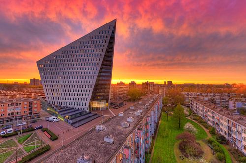 Coucher de soleil sur le sable du Sahara à La Haye