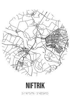 Niftrik (Gelderland) | Landkaart | Zwart-wit van Rezona