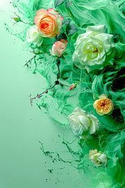 Blossoming in aquamarine by Klaus Tesching - Art-AI