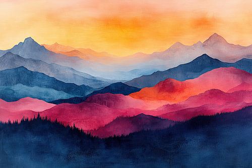 Macedonië Abstract Landschap | Whispering Colors at Dusk