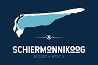 Schiermonnikoog | Design-Landkarte | Insel Silhouette von ViaMapia Miniaturansicht