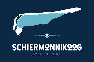 Schiermonnikoog | Design-Landkarte | Insel Silhouette von ViaMapia