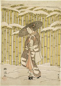 Suzuki Harunobu - Passing the Bamboo Grove