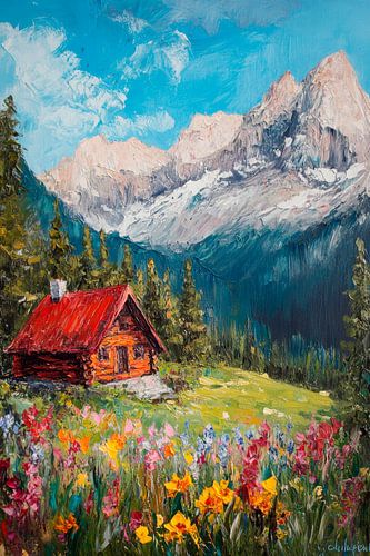 Berglandschap met hut