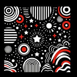 Noir Blanc Rouge - contraste bébé sur Little Swans Studio