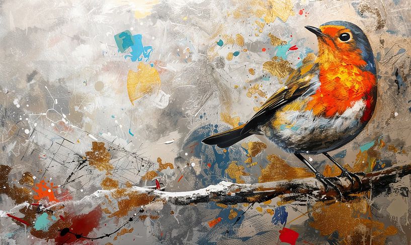 Rotkehlchen malen von Kunst Laune