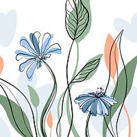 Modern floral bouquet - minimalist illustration
