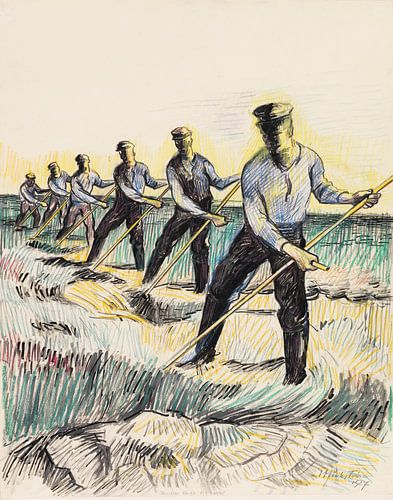 Max Pechstein - Maaiers in een rij, 1927