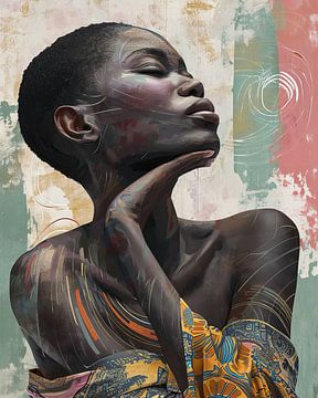 Portrait &quot ; Femme africaine en harmonie VI &quot ; sur René van den Berg