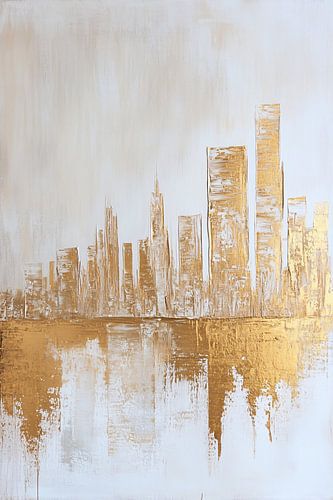 Gouden abstracte skyline kunstwerk