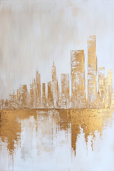 Gold abstrakte Skyline Kunstwerk von Imperial Art House