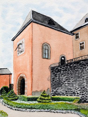 Zonnewijzer bij het kasteel van Mersch, Luxemburg
