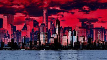 New York City in de avond van Dusan Pintner