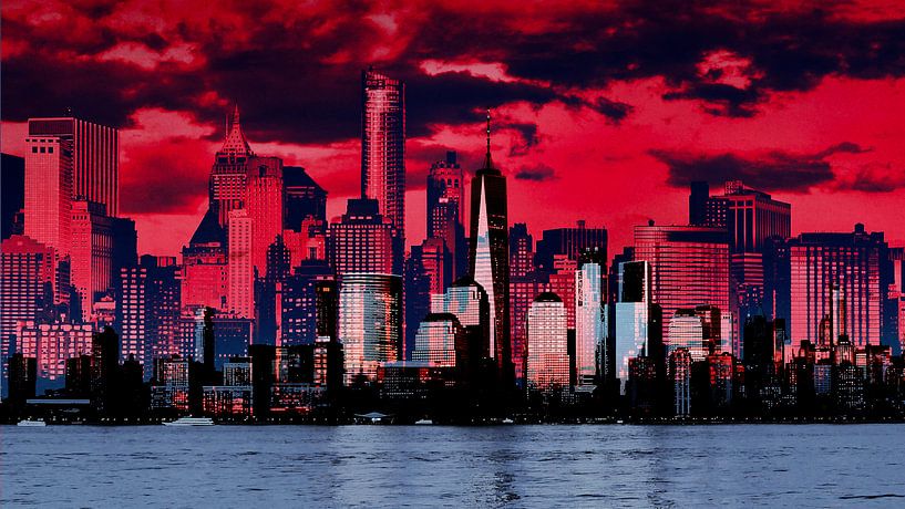 New York City in de avond van Dusan Pintner