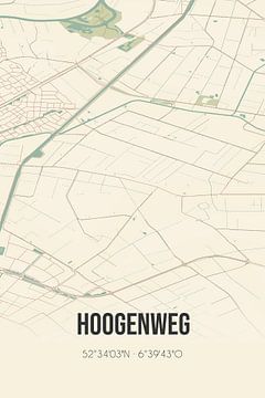 Alte Karte von Hoogenweg (Overijssel) von Rezona