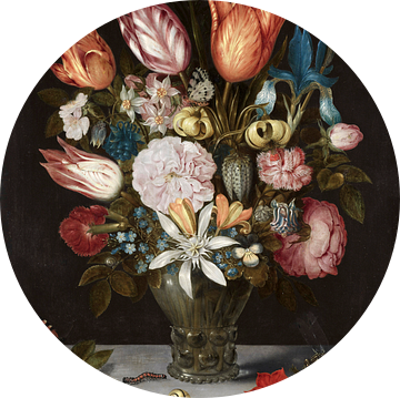 Bloemen in een glazen vaas, Ambrosius Bosschaert