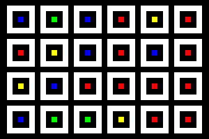 Verschachtelt | Mittig | 06x04 | N=02 | Random #02 | RGBY