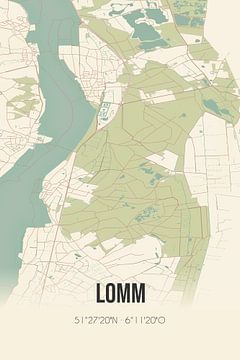 Vintage landkaart van Lomm (Limburg) van MijnStadsPoster