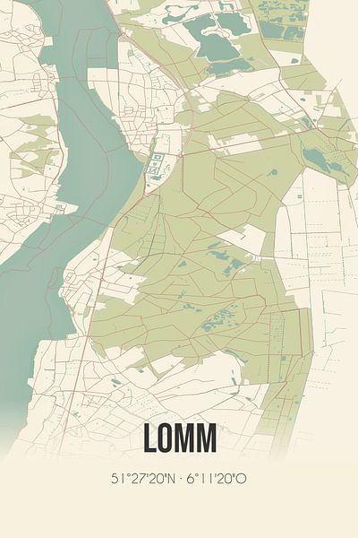 Carte ancienne de Lomm (Limbourg) par Affiches de lieux
