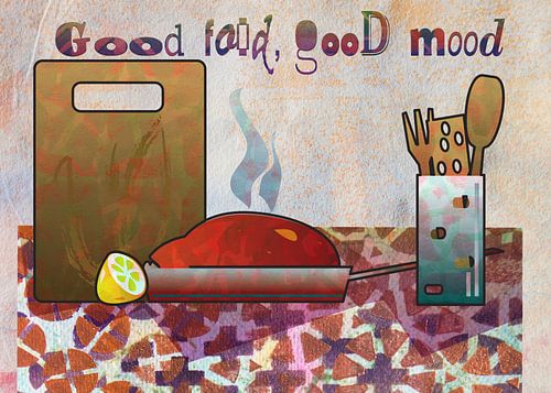 stilleven keukenvoorwerpen met avondmaal