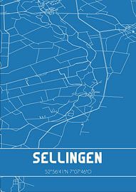 Blaupause | Karte | Sellingen (Groningen) von Ortsdrucke