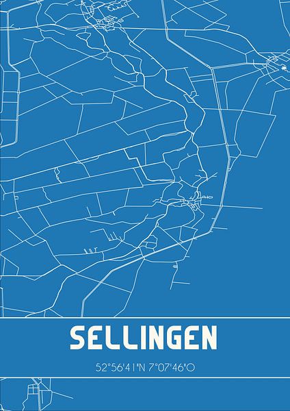 Blauwdruk | Landkaart | Sellingen (Groningen) van Stad & Wand