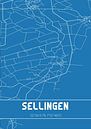 Blauwdruk | Landkaart | Sellingen (Groningen) van Stad & Wand thumbnail