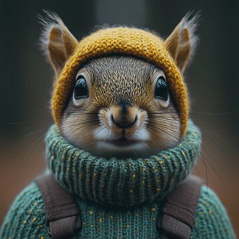 Eichhörnchen, angezogen für den Winter