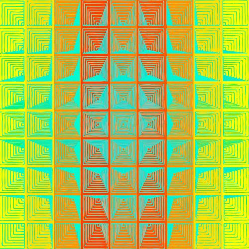 Retro abstractie geïnspireerd door Mondriaan en Panton