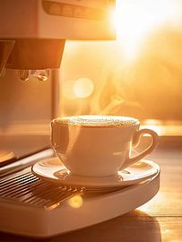 eine Tasse Kaffee oder Cappuccino trinken