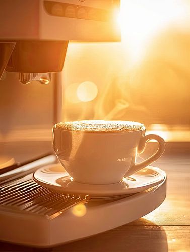 kopje koffie of cappuccino drinken