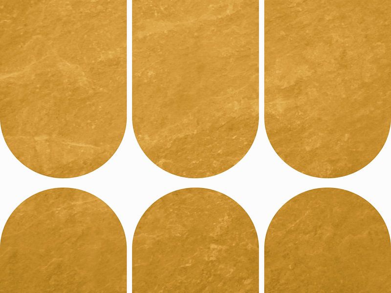 Modern Abstract Gold Arch Geometric Organic by Mad Dog Art