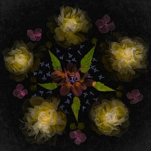 Pioenrozen en andere bloemen uit eigen tuin van Francis Dost