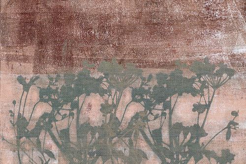Fleurs sur lin terracotta chaud