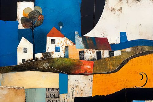 decoratief schilderij van het platteland