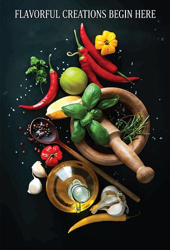 Stijlvolle keukenactieprint