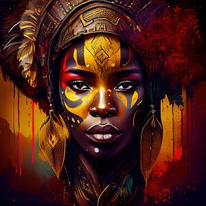 Puissante femme guerrière africaine #1 sur Chromatic Fusion Studio