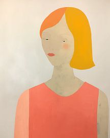Modern and abstract minimalist portrait by Carla Van Iersel